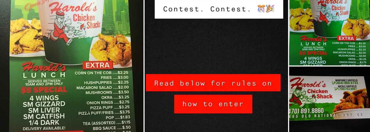 Harold's Chicken Shack Menu