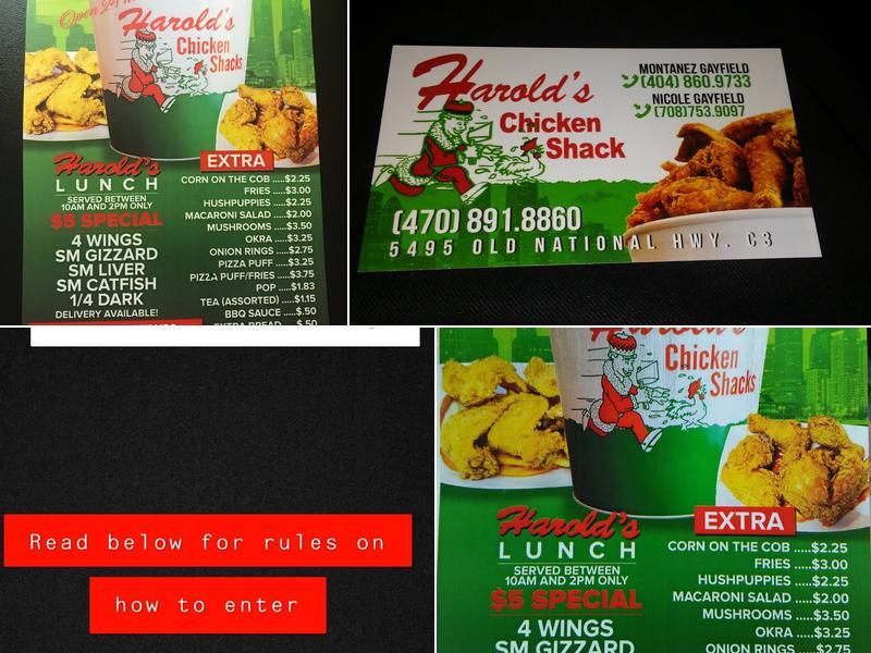 Harold's Chicken Shack Menu