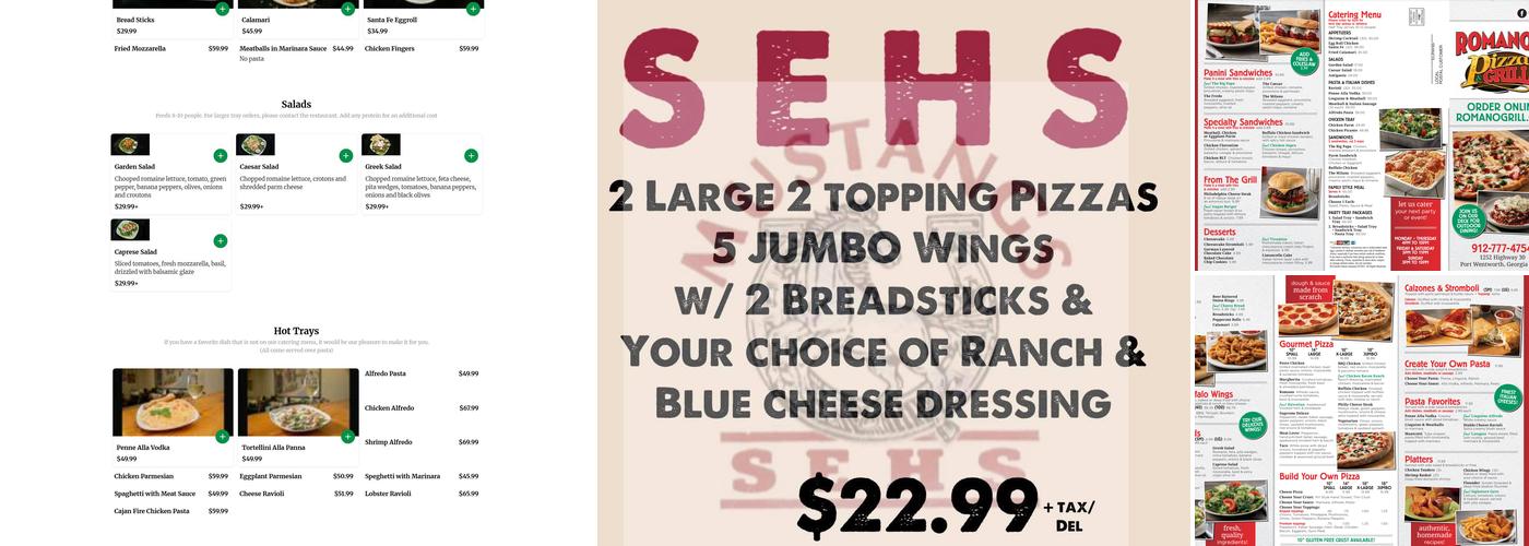 Romano's Pizzeria and Grill Menu