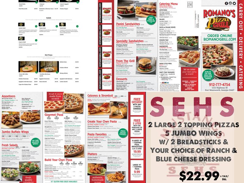 Romano's Pizzeria and Grill Menu