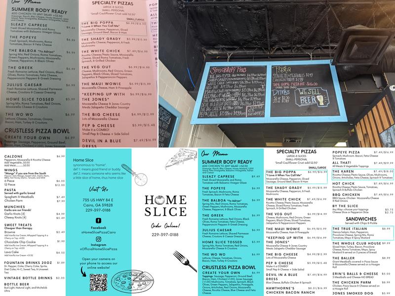 Home Slice Menu
