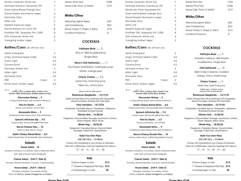 District Hall Menu