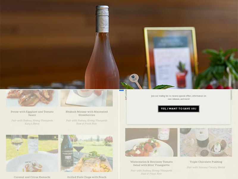 Rodney Strong Vineyards Menu