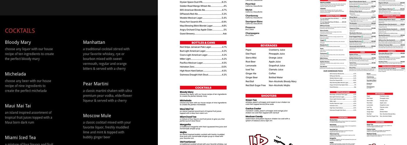 DiPiazza's Menu