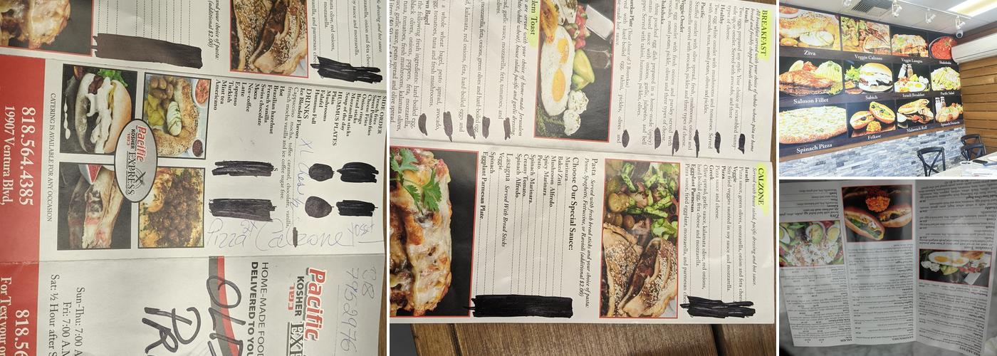 Pacific Kosher Express Menu