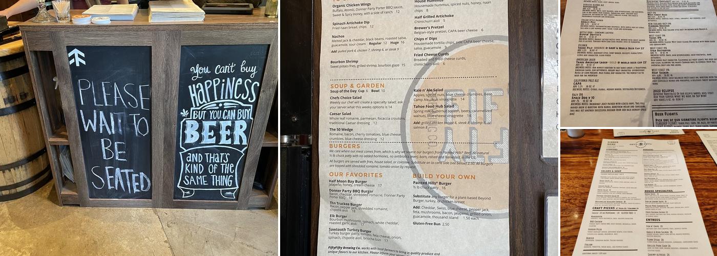 Fiftyfifty Brewing Co Menu