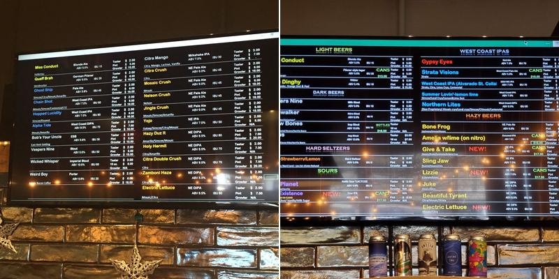 Moonraker Brewing Co. Menu