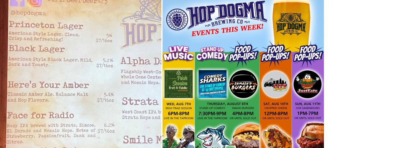 Hop Dogma Brewing Co. Menu