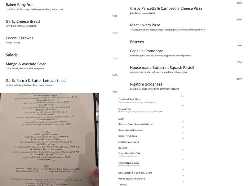 The Swiss Hotel Menu