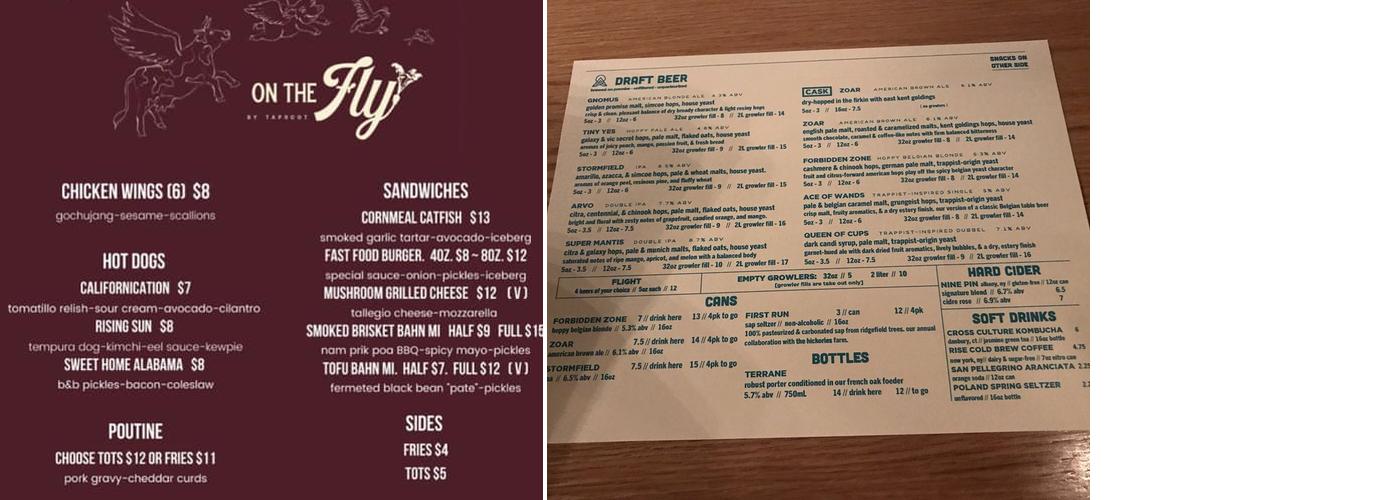 Nod Hill Brewery Menu
