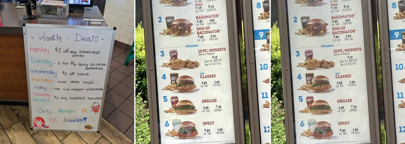 Wendy's Menu