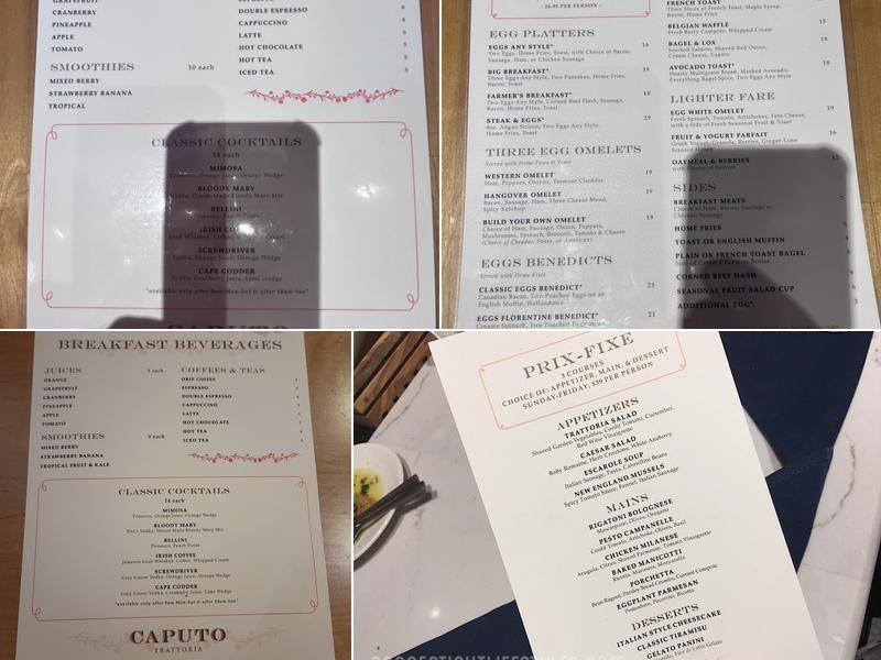 Caputo Trattoria Menu