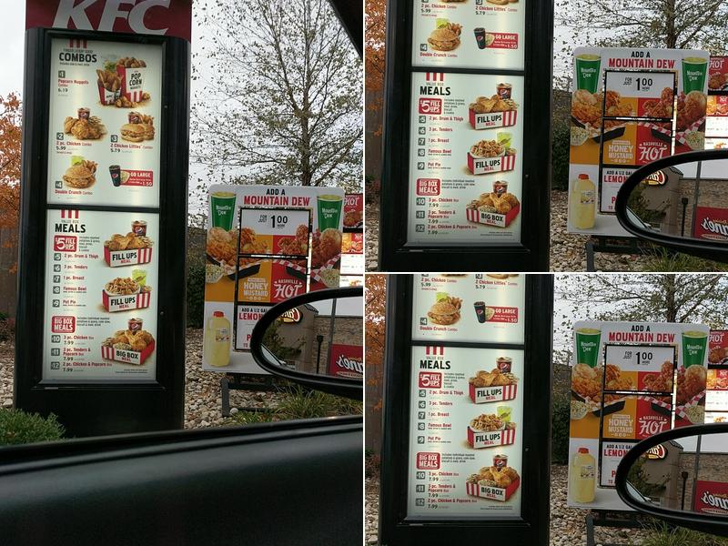 KFC Menu