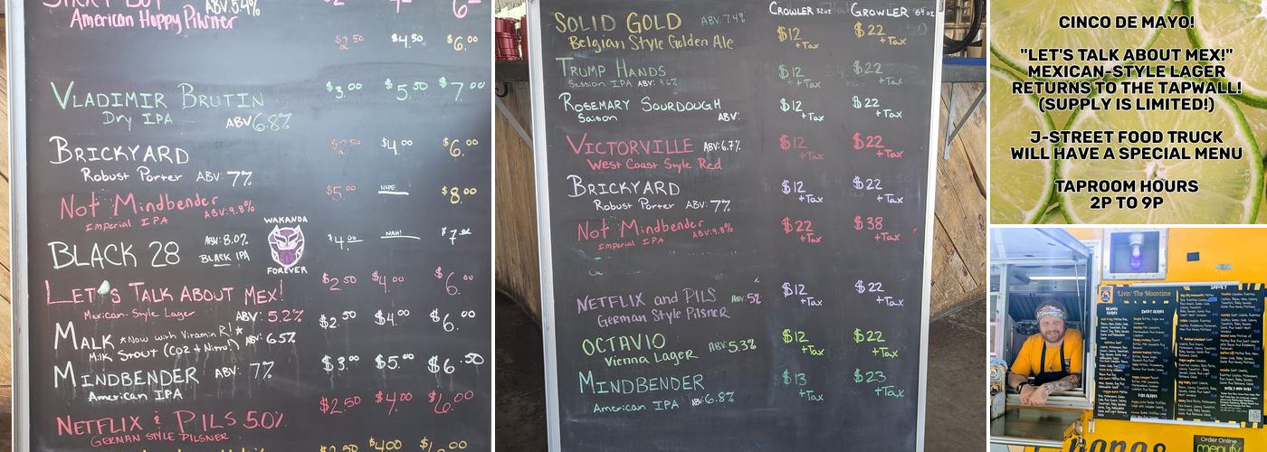 Cannonball Creek Brewing Company Menu