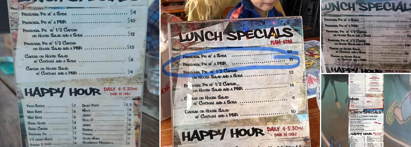 How Ya Doin Pizza and Eatz Menu