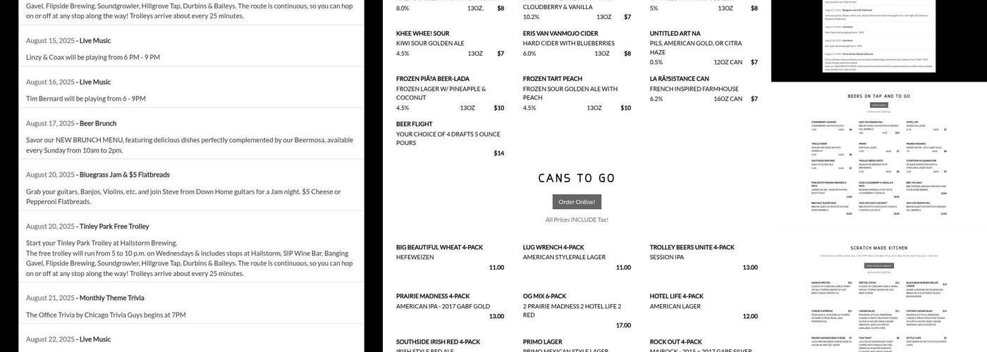 Hailstorm Brewing Co Menu