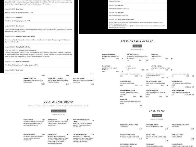 Hailstorm Brewing Co Menu