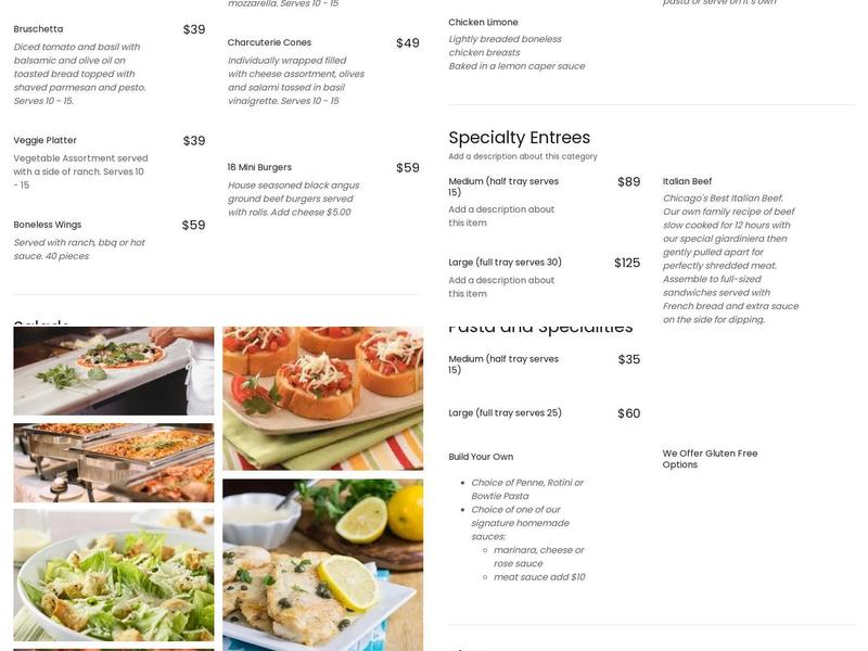 Borelli's Menu