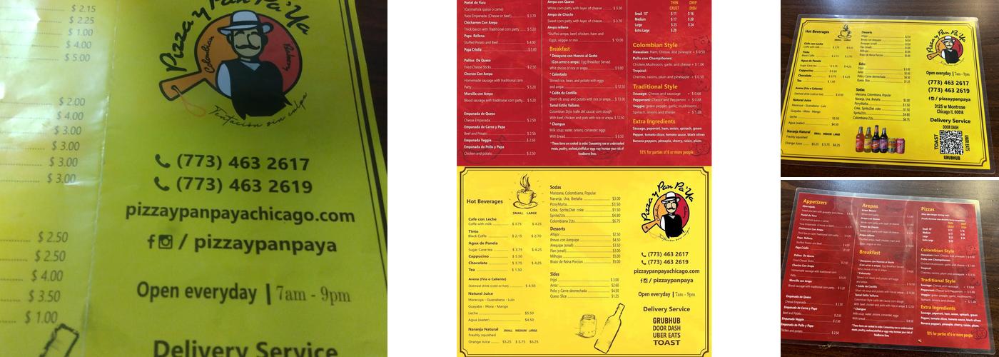 Pizza y Pan Pa' Ya Montrose Menu