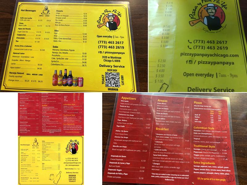 Pizza y Pan Pa' Ya Montrose Menu
