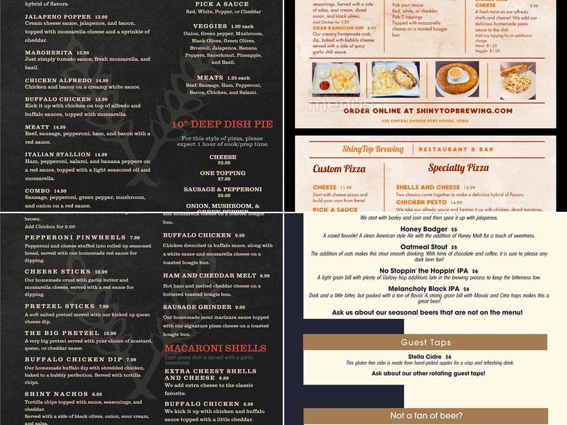 ShinyTop Brewing Menu