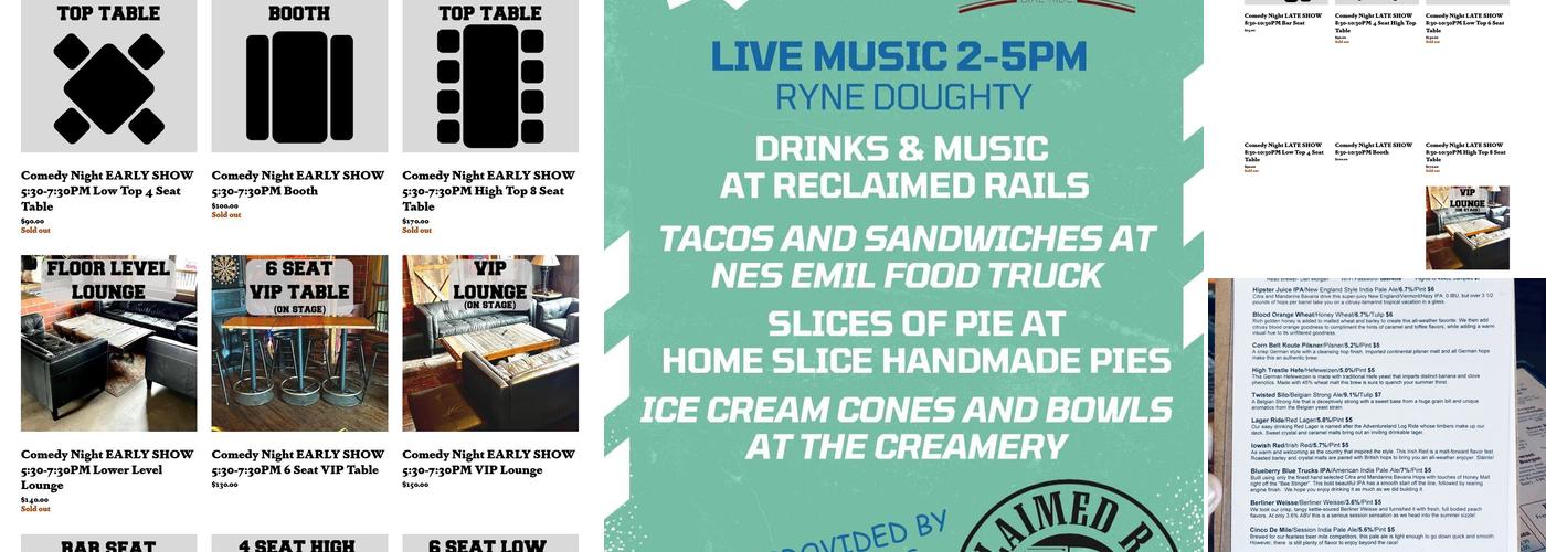 Reclaimed Rails Brewing Company Menu