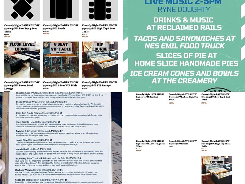 Reclaimed Rails Brewing Company Menu