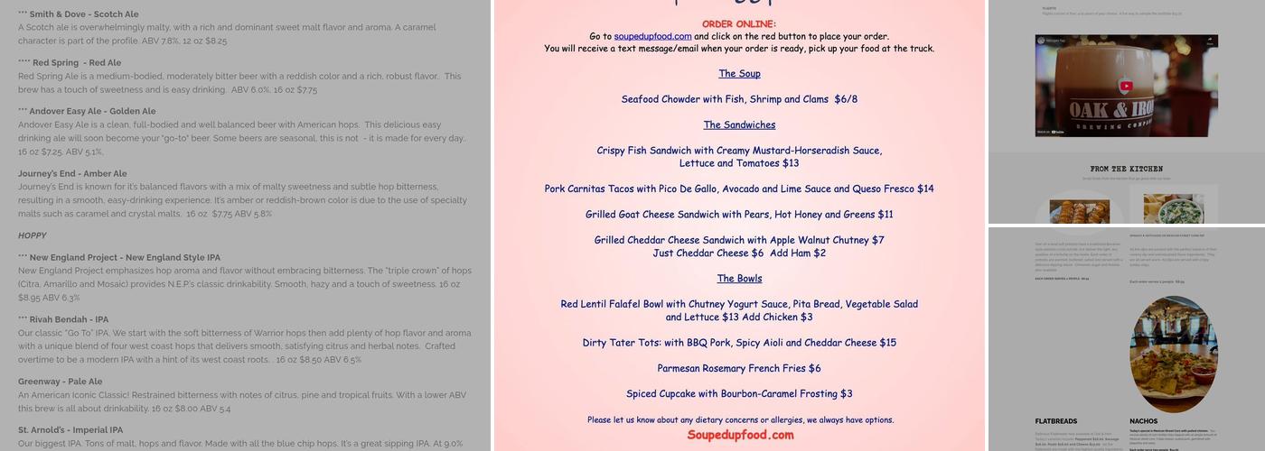 Oak & Iron Brewing Co. Menu