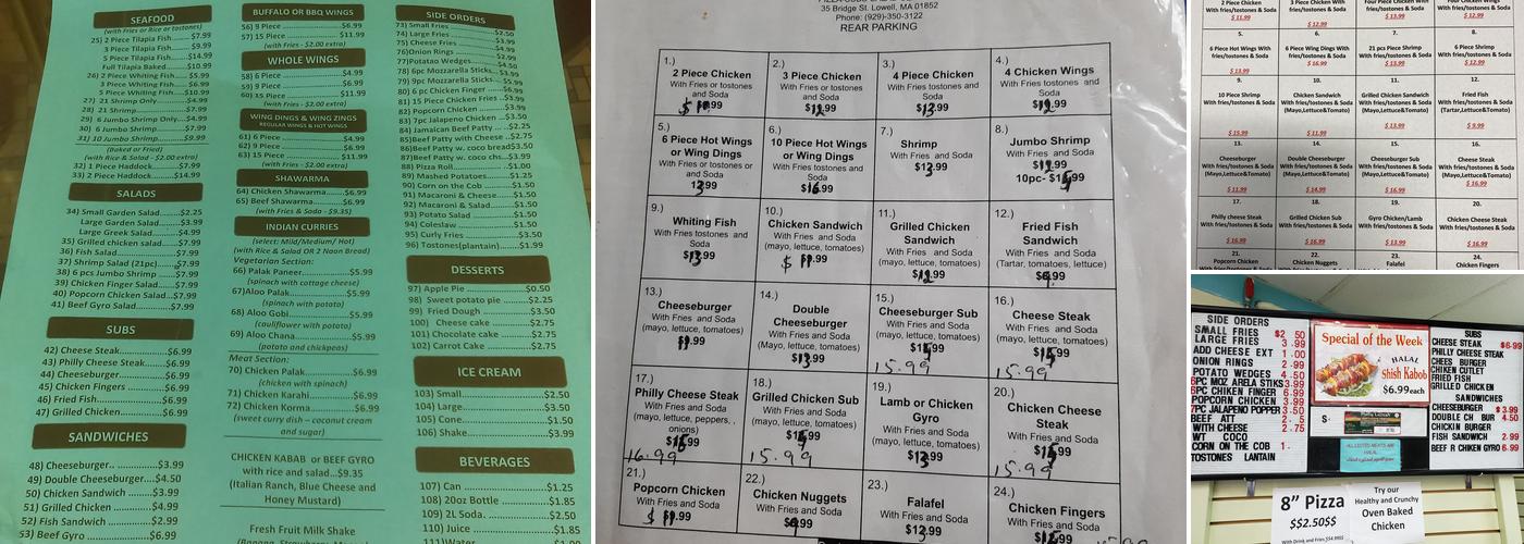 Jimmy's Halal Fried Chicken Menu