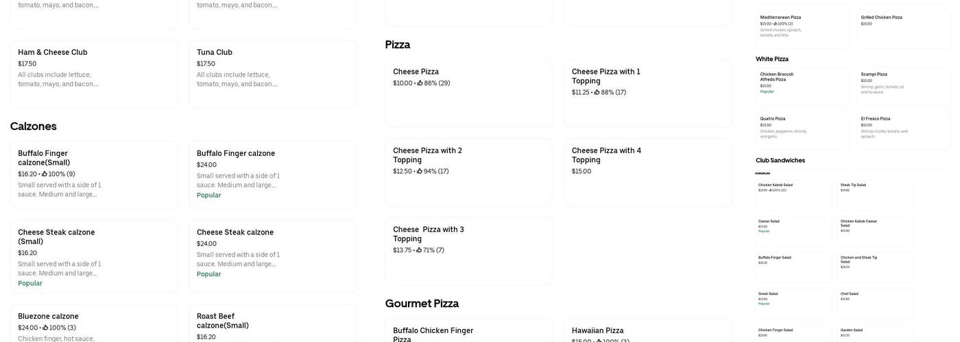 Nick's Pizza Roast Beef and Subs Menu