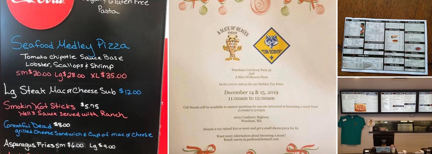 A Slice Of Heaven Menu