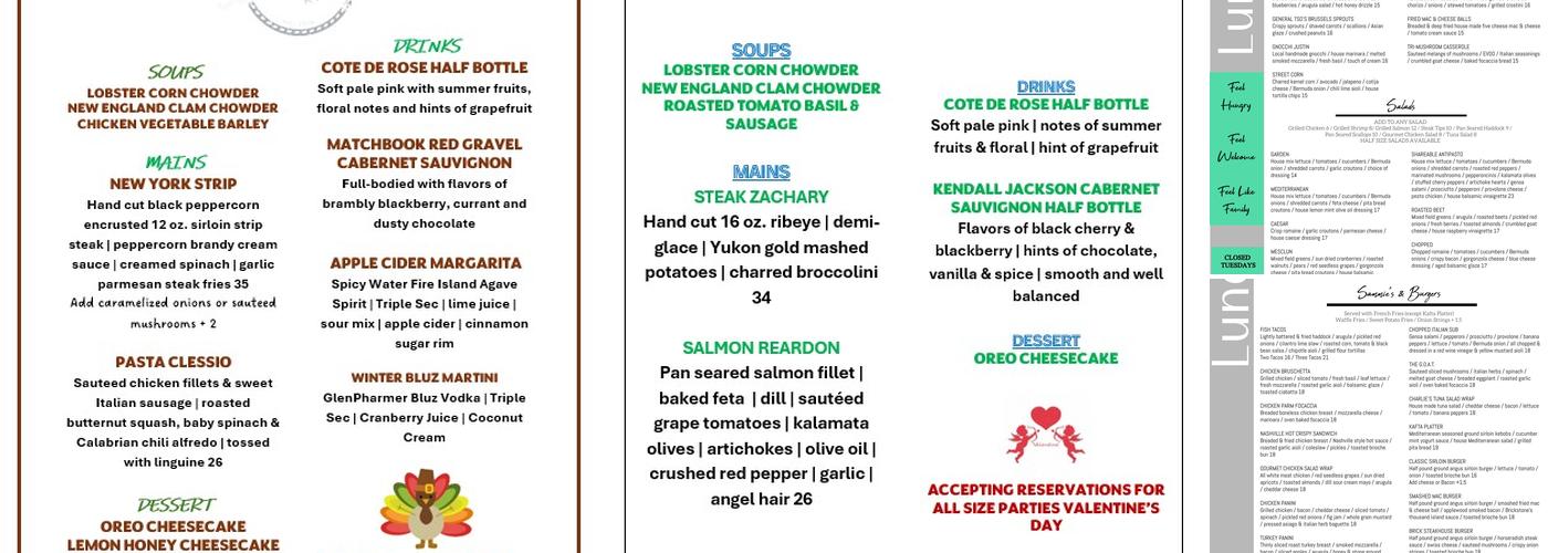 Brickstone Kitchen Menu