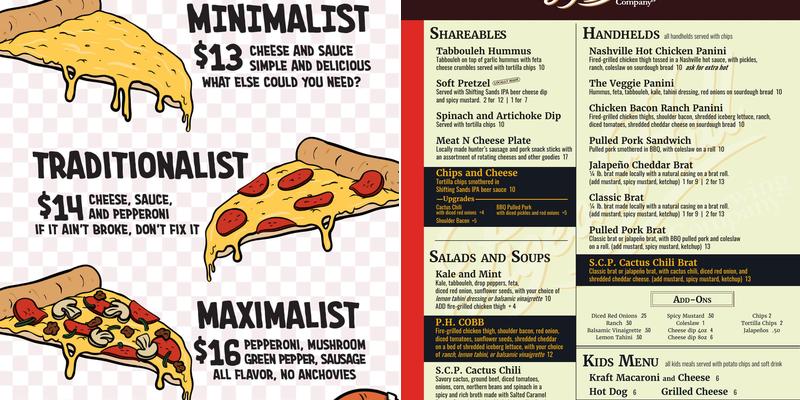 The Brewer's Lounge at Pigeon Hill Menu