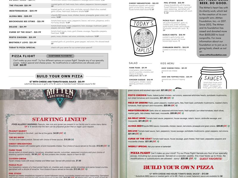 The Mitten Brewing Company Menu