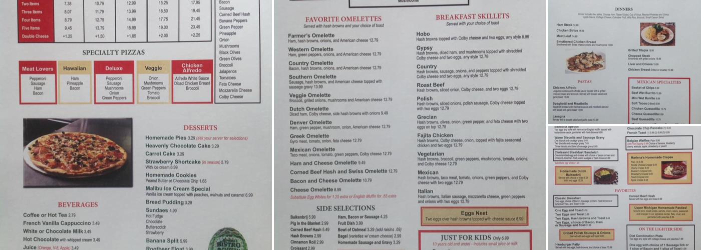 Marlena’s Bistro and Pizzeria Menu