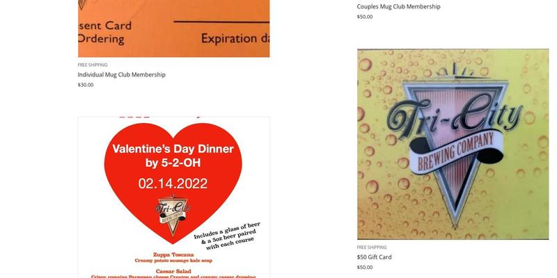 Tri-City Brewing Company Menu