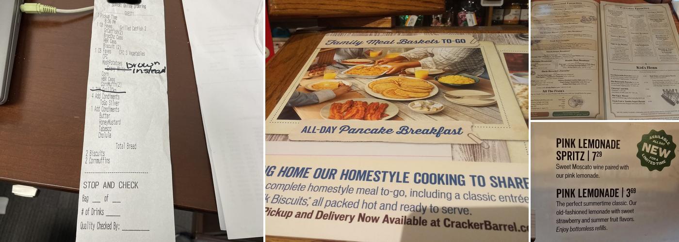 Cracker Barrel Old Country Store Menu