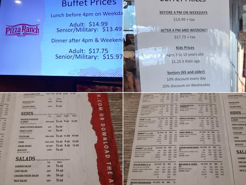 Pizza Ranch Menu