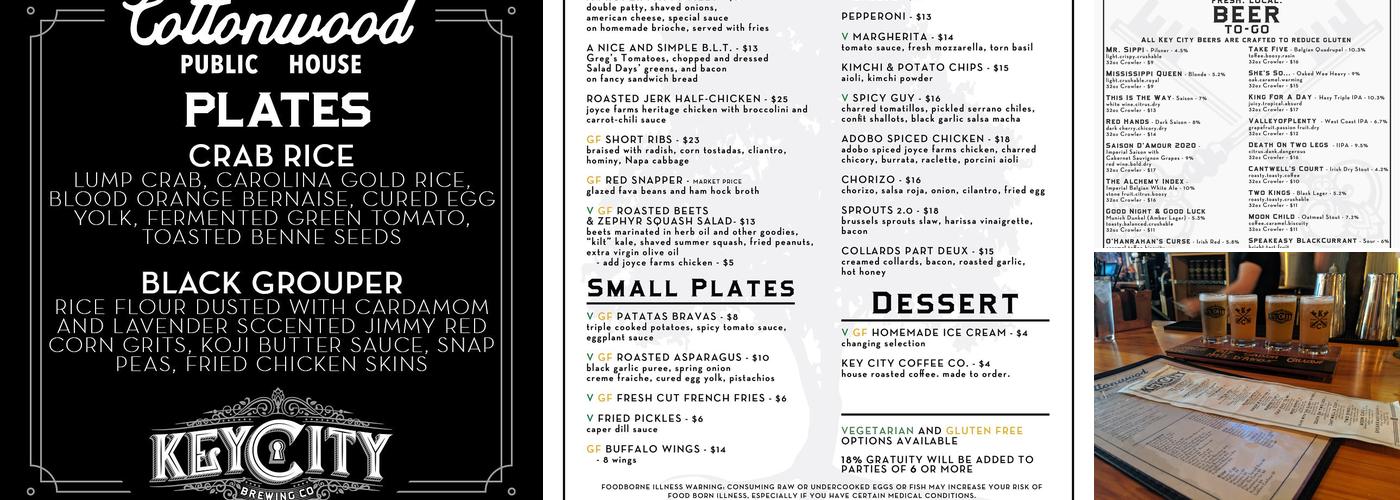 Key City Brewery & Eatery Menu