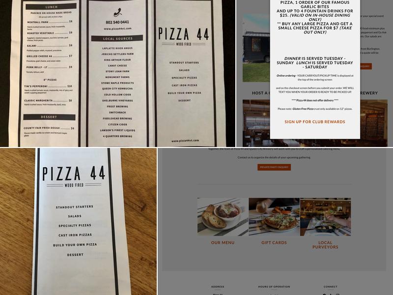 Pizza 44 Menu