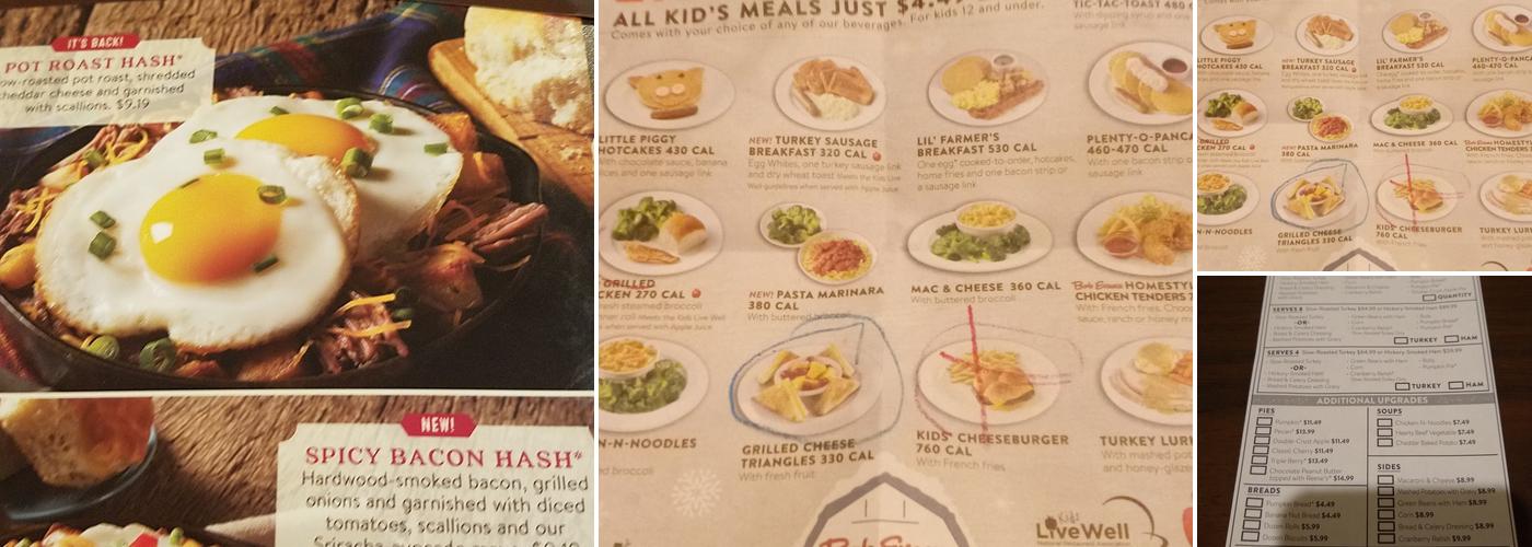 Bob Evans Menu