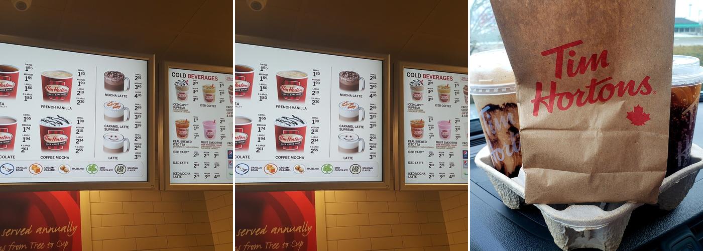 Tim Hortons Menu