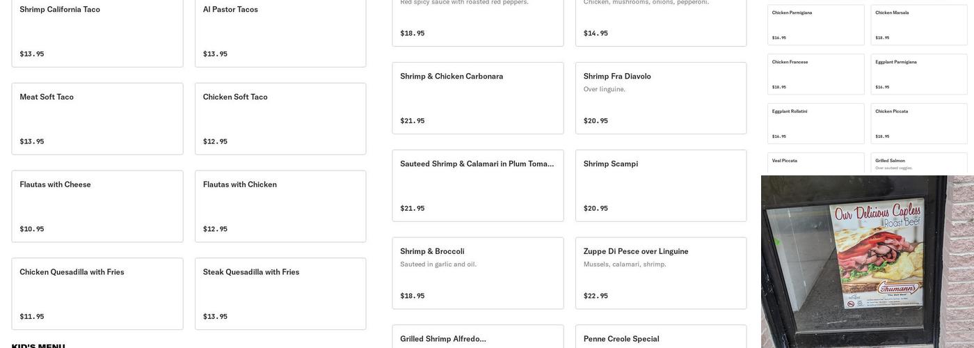 Gaby's Pizza & Grill Menu