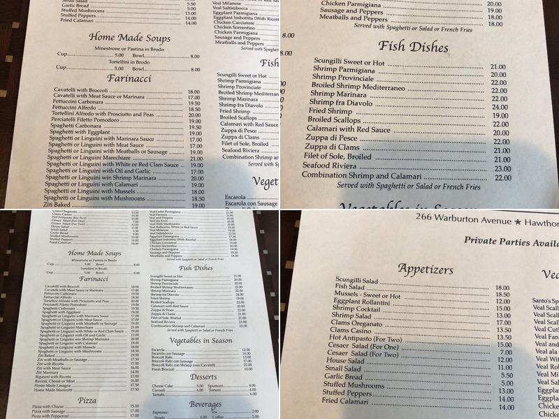 Enza's Ristorante Menu