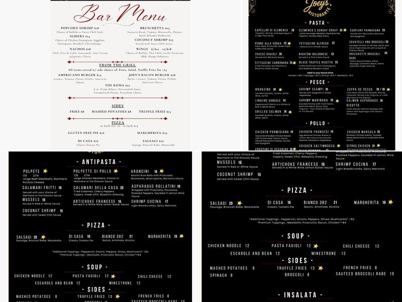 Joey's Ristorante Menu