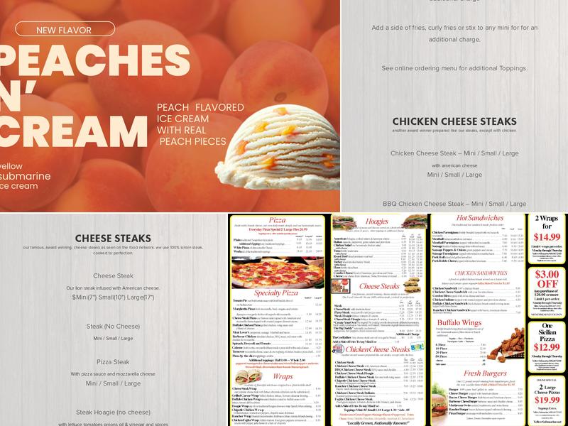 Yellow Submarine Menu