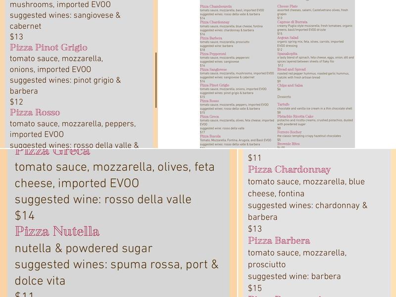 Hopewell Valley Vineyards Menu