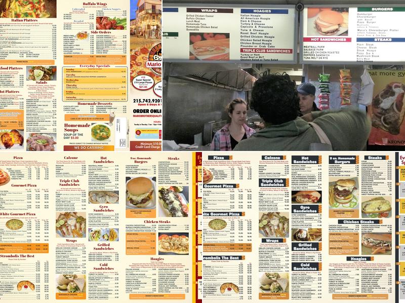 Mario Brothers Pizza Menu