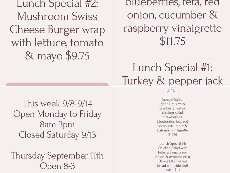 Boulevard Market Menu