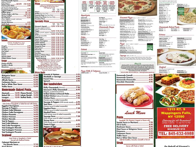 Giovanni's Pizza & Restaurant Menu